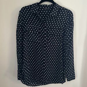 Victoria's Secret Black and White Polka Dot Button Down Shirt
